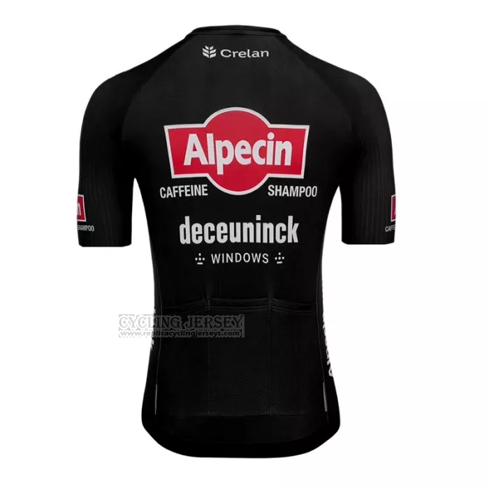 2022 Cycling Jersey Alpecin Deceuninck Black Short Sleeve and Bib Short